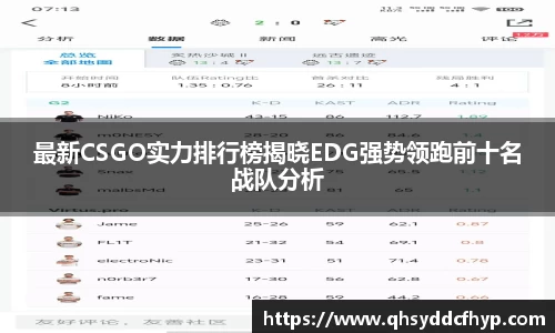 最新CSGO实力排行榜揭晓EDG强势领跑前十名战队分析